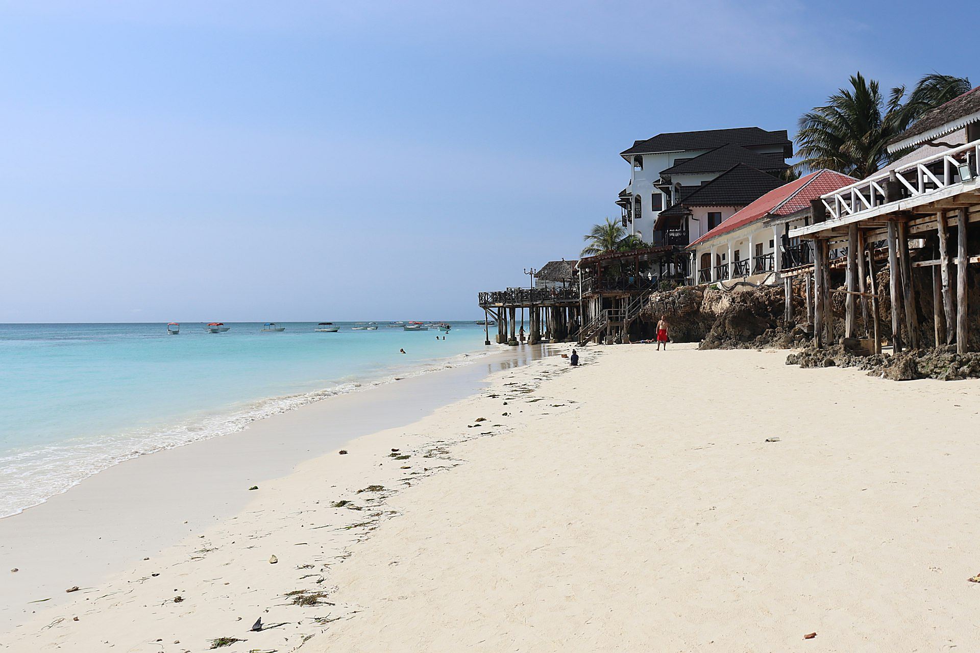Turquoise water and white sand beach at Nungwi, Zanzibar